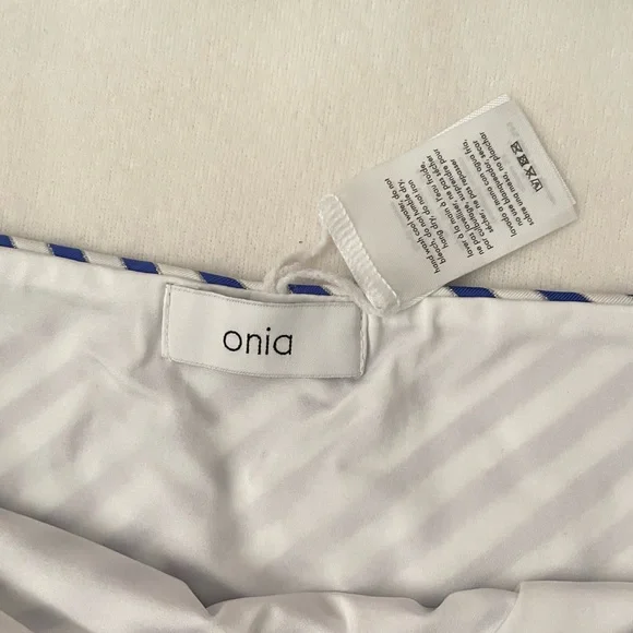 Onia Woman Strip Blue Bikini Bottom Size: L - Picture 3 of 5